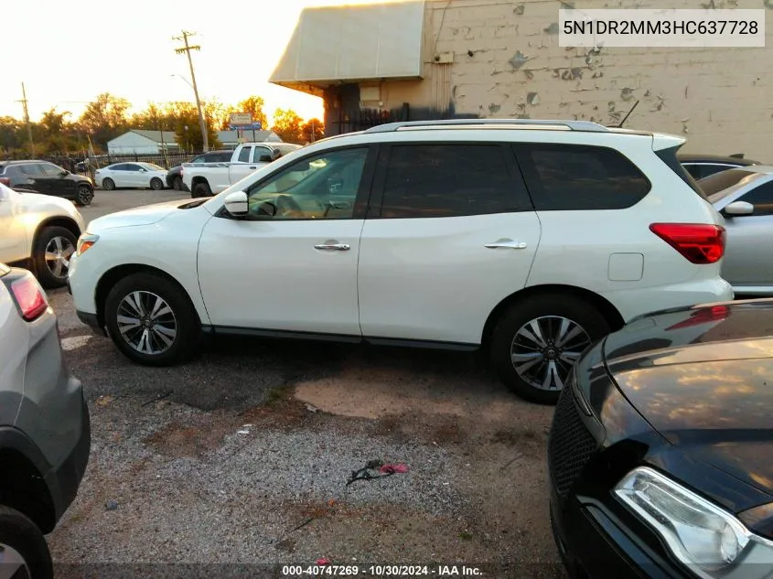 2017 Nissan Pathfinder Sv VIN: 5N1DR2MM3HC637728 Lot: 40747269