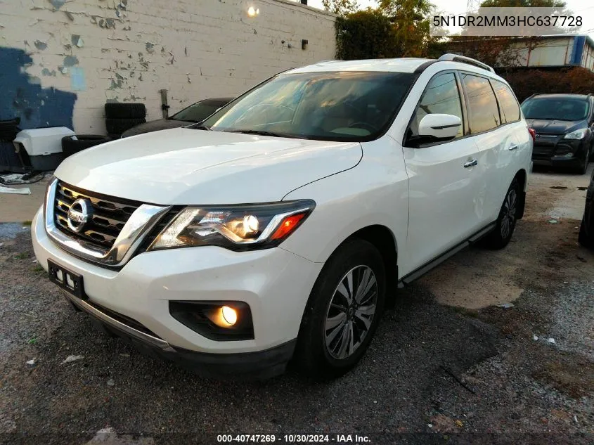 2017 Nissan Pathfinder Sv VIN: 5N1DR2MM3HC637728 Lot: 40747269