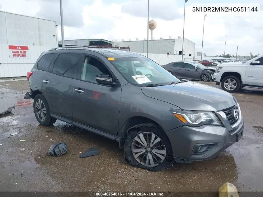 2017 Nissan Pathfinder Sv VIN: 5N1DR2MN2HC651144 Lot: 40754016