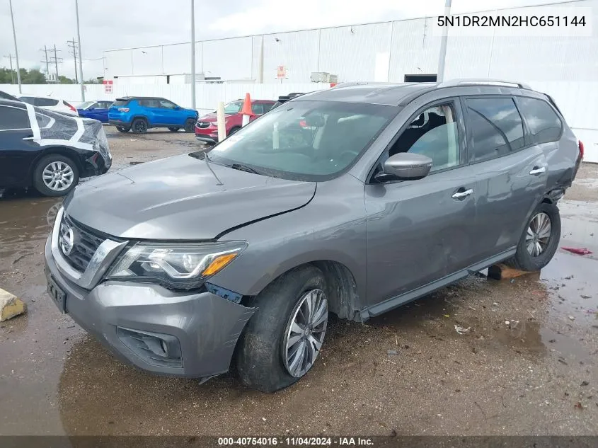 2017 Nissan Pathfinder Sv VIN: 5N1DR2MN2HC651144 Lot: 40754016