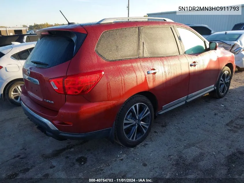 2017 Nissan Pathfinder Platinum VIN: 5N1DR2MN3HC911793 Lot: 40754703