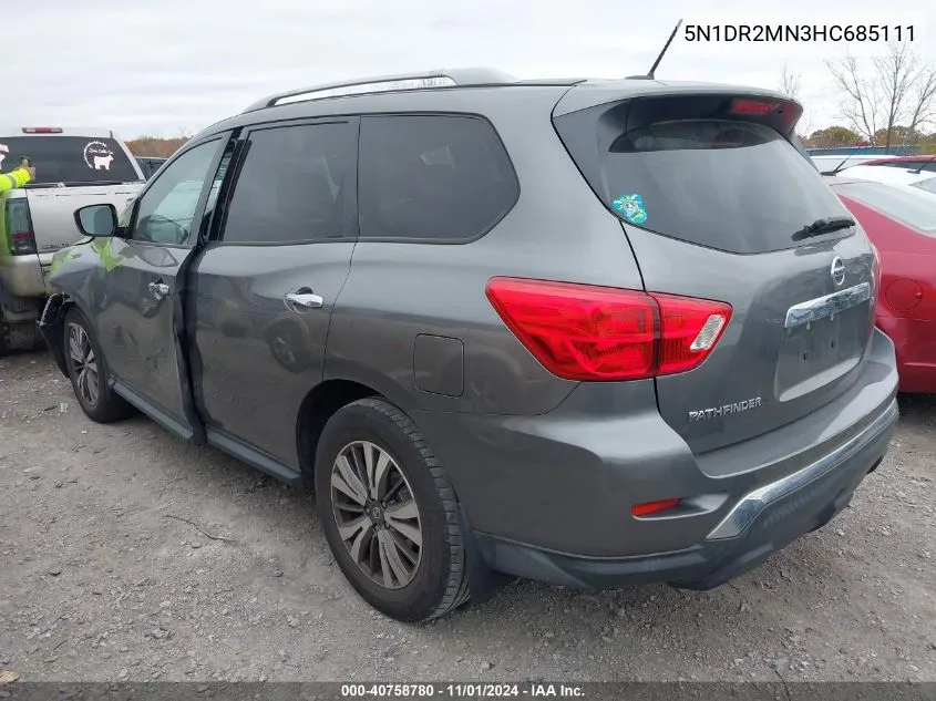 2017 Nissan Pathfinder S VIN: 5N1DR2MN3HC685111 Lot: 40758780