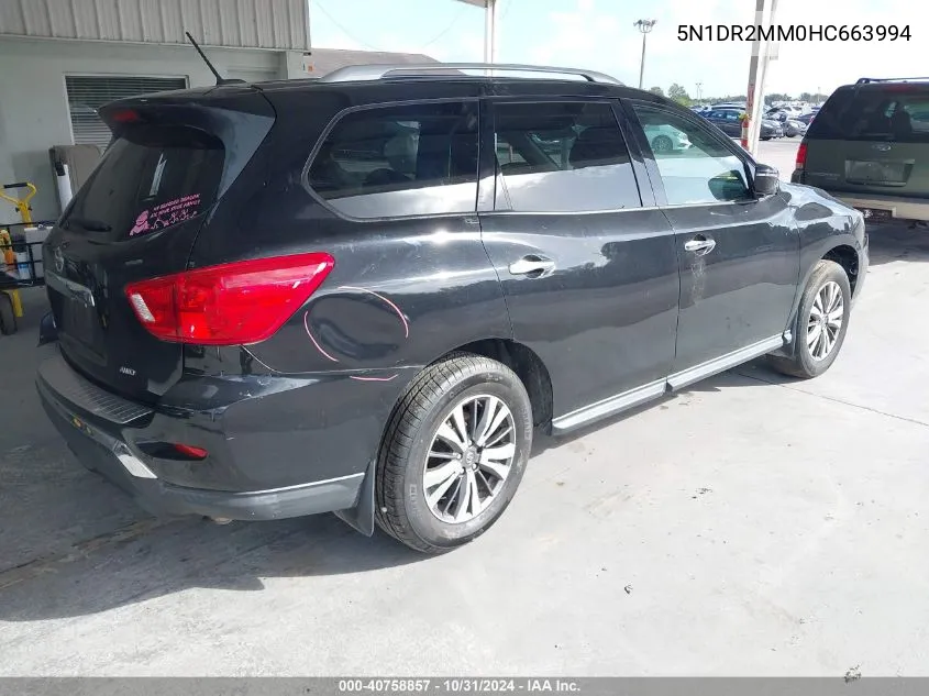 2017 Nissan Pathfinder S VIN: 5N1DR2MM0HC663994 Lot: 40758857