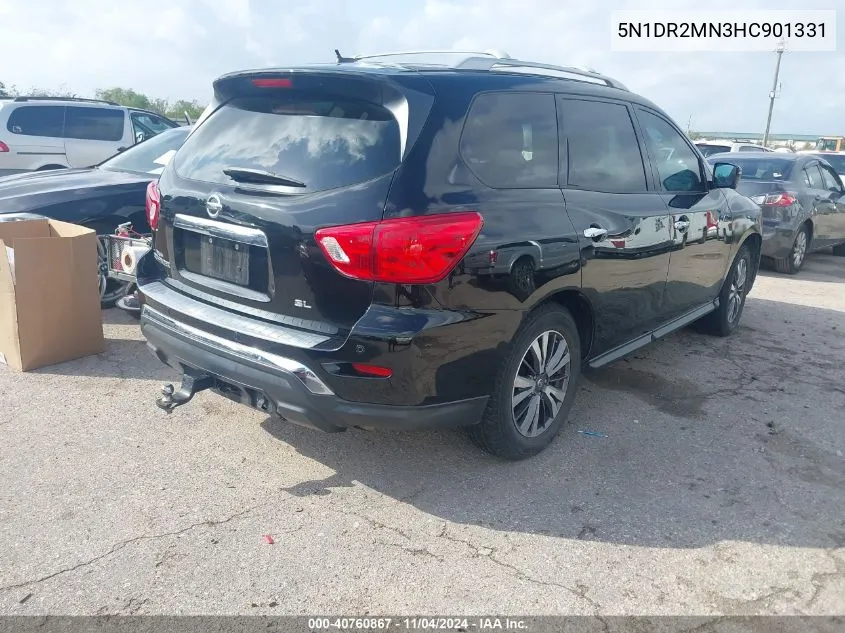 2017 Nissan Pathfinder Sl VIN: 5N1DR2MN3HC901331 Lot: 40760867