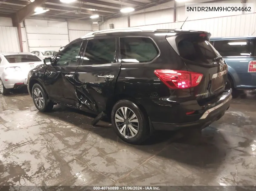 2017 Nissan Pathfinder S VIN: 5N1DR2MM9HC904662 Lot: 40760899