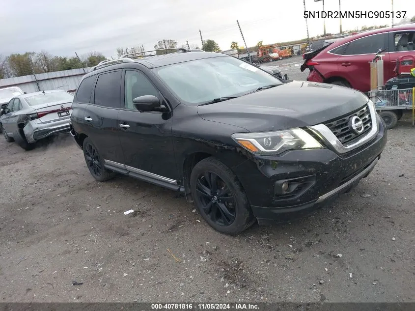 2017 Nissan Pathfinder Platinum VIN: 5N1DR2MN5HC905137 Lot: 40781816