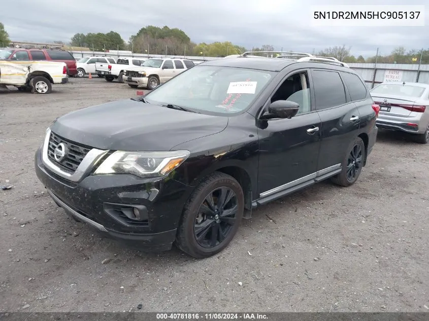 2017 Nissan Pathfinder Platinum VIN: 5N1DR2MN5HC905137 Lot: 40781816