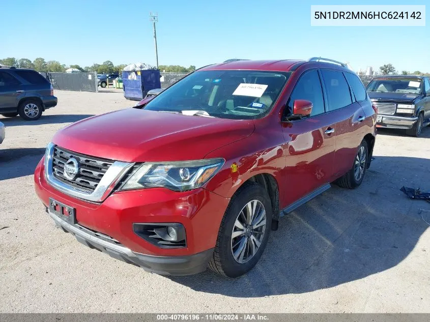 2017 Nissan Pathfinder Sl VIN: 5N1DR2MN6HC624142 Lot: 40796196