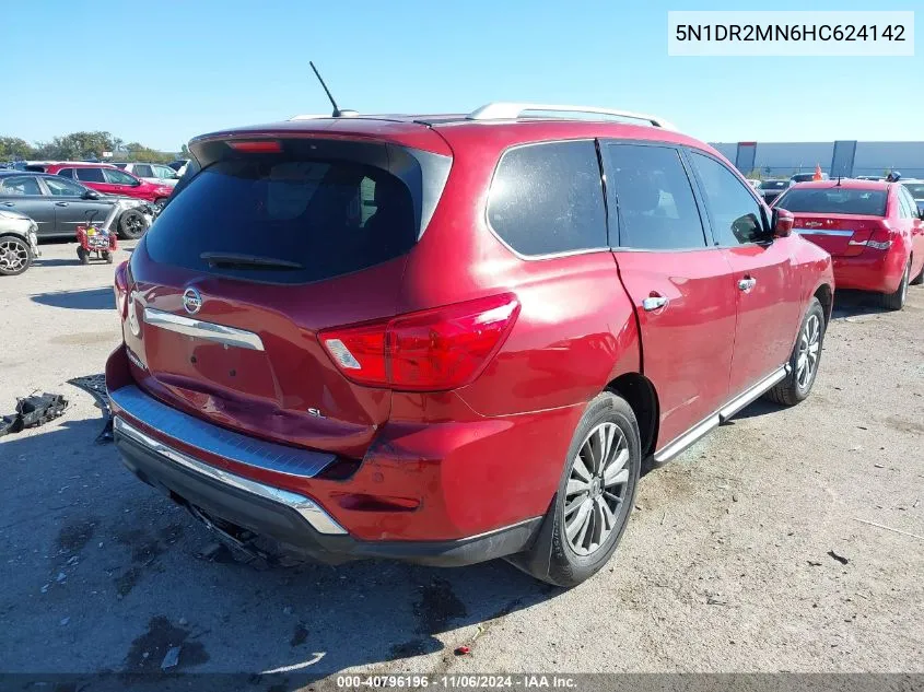 2017 Nissan Pathfinder Sl VIN: 5N1DR2MN6HC624142 Lot: 40796196