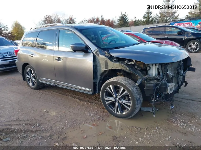 2017 Nissan Pathfinder Platinum VIN: 5N1DR2MM5HC650819 Lot: 40797569