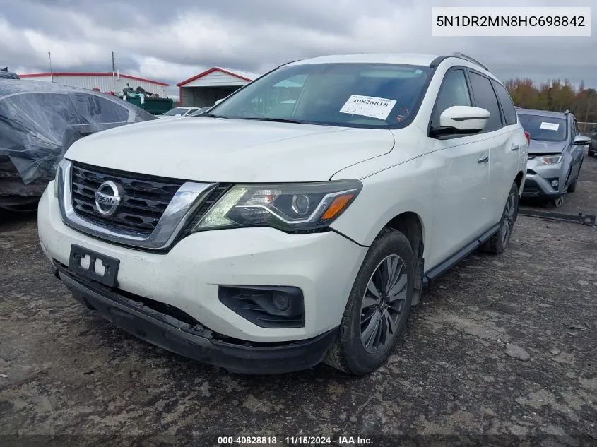 2017 Nissan Pathfinder S VIN: 5N1DR2MN8HC698842 Lot: 40828818