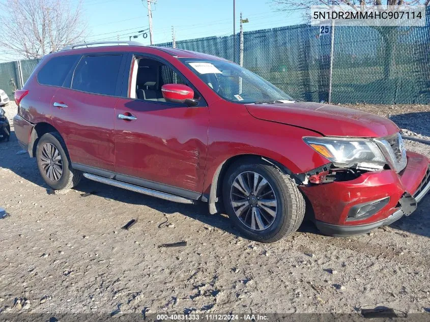 2017 Nissan Pathfinder Sv VIN: 5N1DR2MM4HC907114 Lot: 40831333