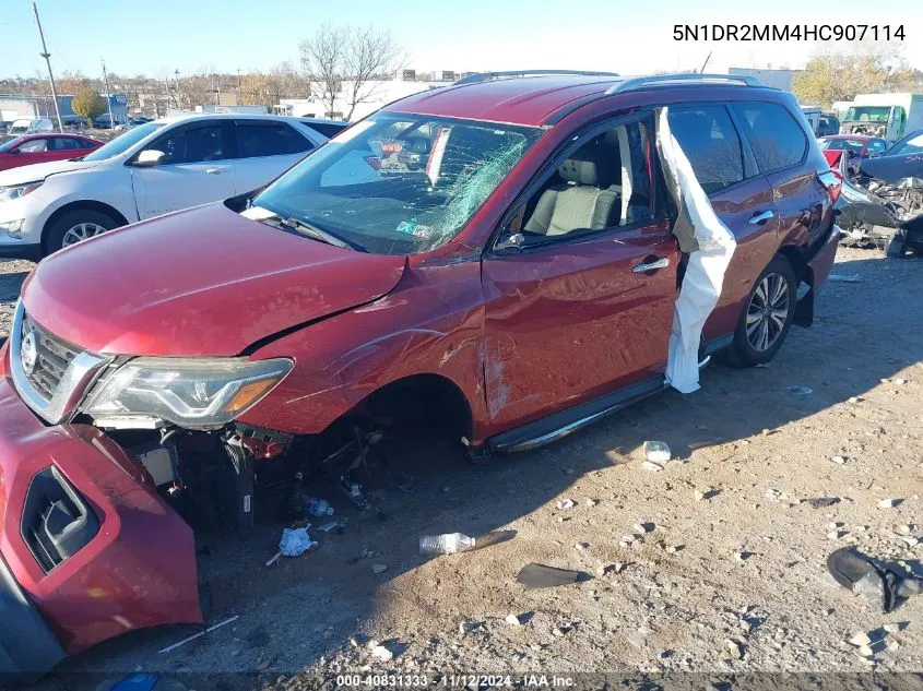 2017 Nissan Pathfinder Sv VIN: 5N1DR2MM4HC907114 Lot: 40831333