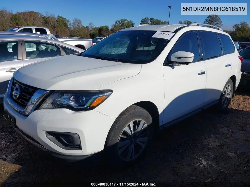 2017 Nissan Pathfinder S/Sv/Sl/Platinum VIN: 5N1DR2MN8HC618519 Lot: 40836117