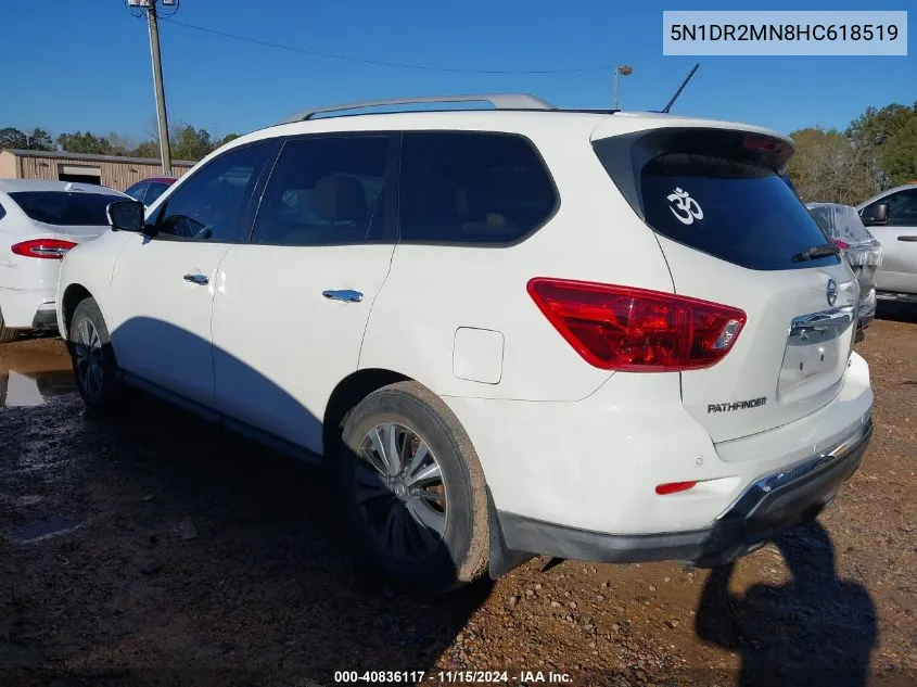 2017 Nissan Pathfinder S/Sv/Sl/Platinum VIN: 5N1DR2MN8HC618519 Lot: 40836117