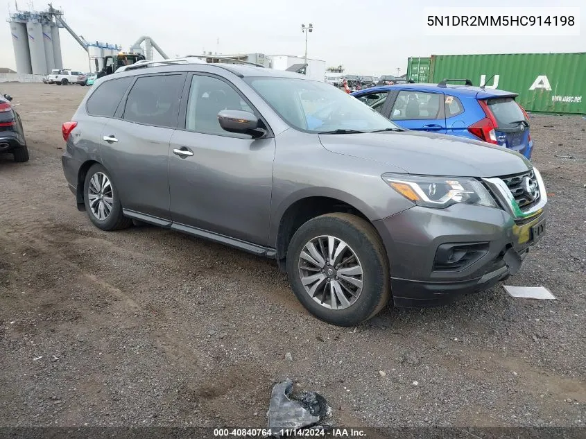 2017 Nissan Pathfinder S VIN: 5N1DR2MM5HC914198 Lot: 40840764