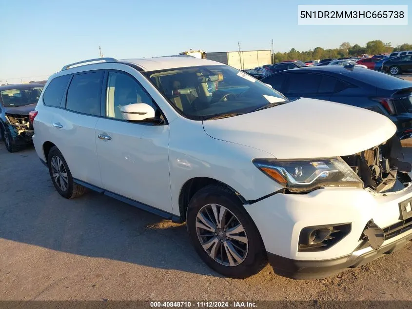 2017 Nissan Pathfinder Sv VIN: 5N1DR2MM3HC665738 Lot: 40848710