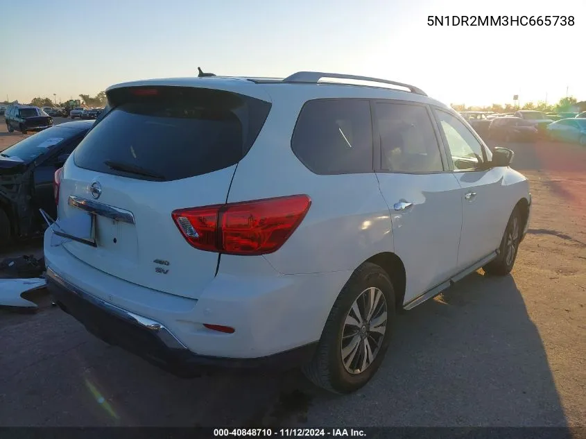 2017 Nissan Pathfinder Sv VIN: 5N1DR2MM3HC665738 Lot: 40848710