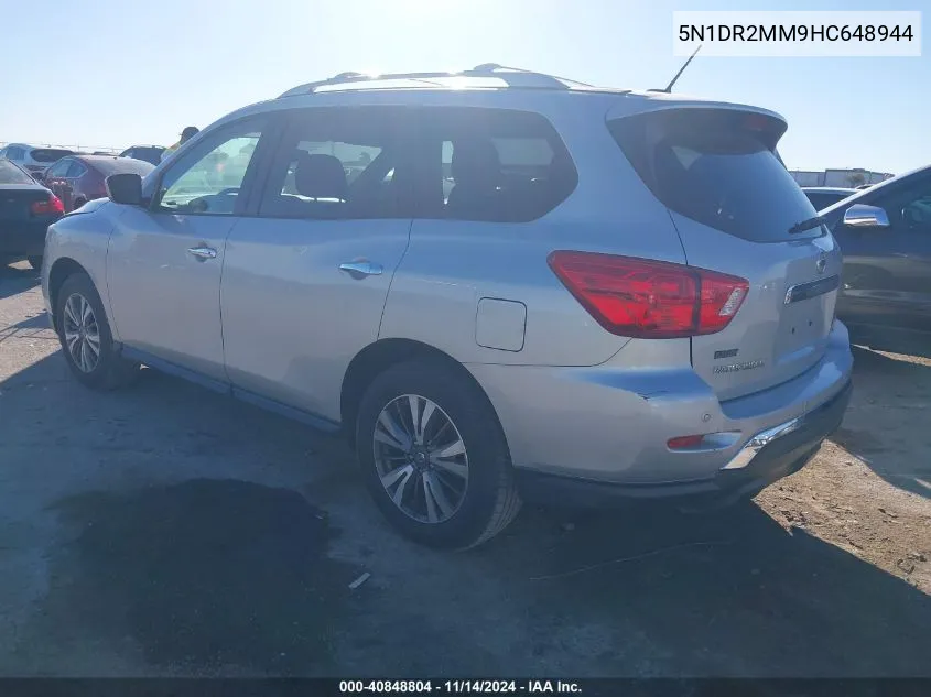 2017 Nissan Pathfinder Sv VIN: 5N1DR2MM9HC648944 Lot: 40848804