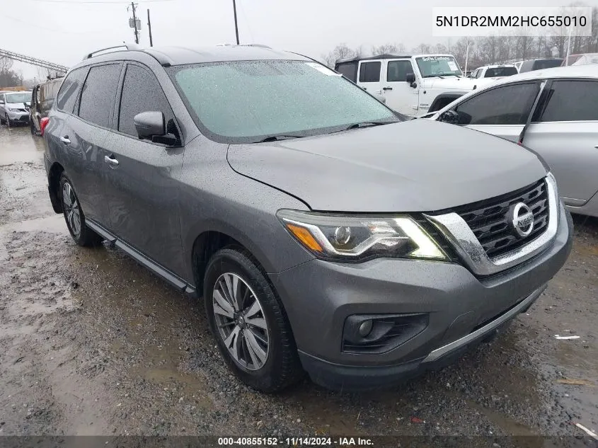 2017 Nissan Pathfinder Sl VIN: 5N1DR2MM2HC655010 Lot: 40855152