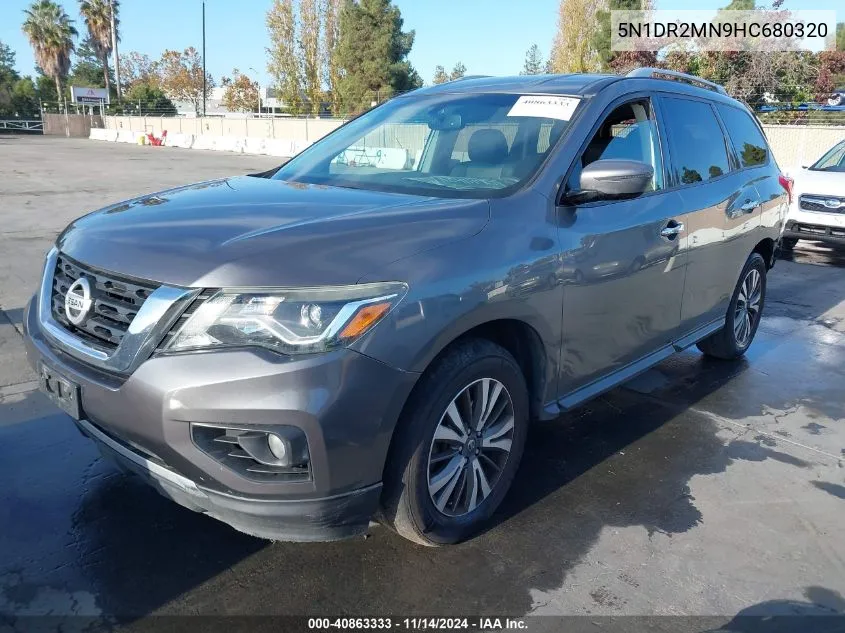 2017 Nissan Pathfinder Sv VIN: 5N1DR2MN9HC680320 Lot: 40863333