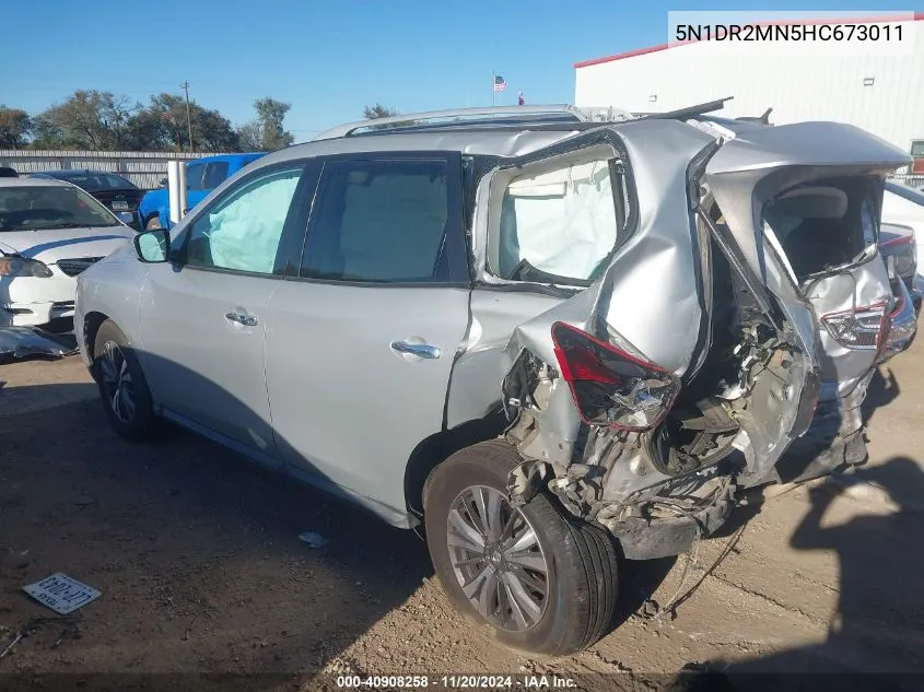 2017 Nissan Pathfinder Sv VIN: 5N1DR2MN5HC673011 Lot: 40908258