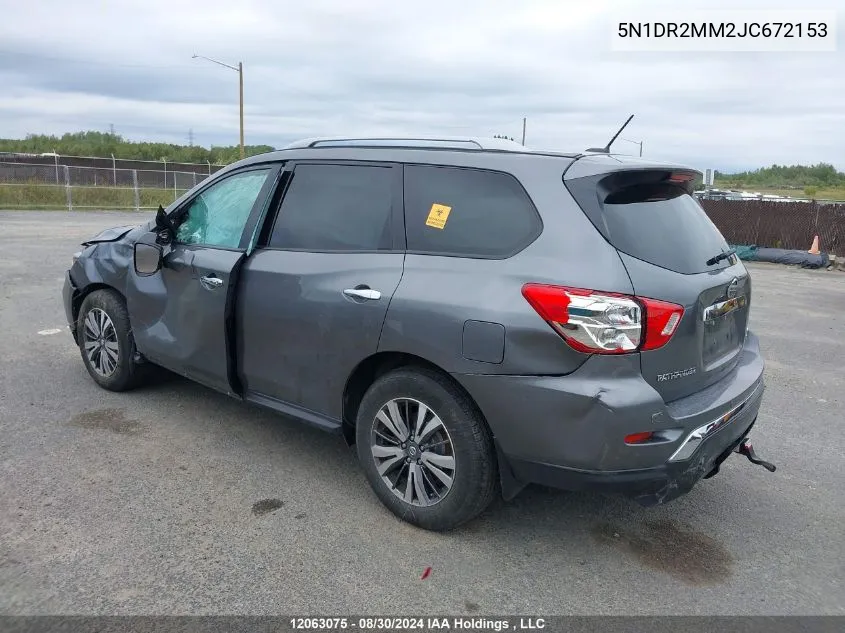 2018 Nissan Pathfinder VIN: 5N1DR2MM2JC672153 Lot: 12063075