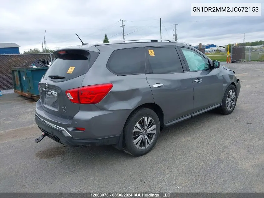 2018 Nissan Pathfinder VIN: 5N1DR2MM2JC672153 Lot: 12063075