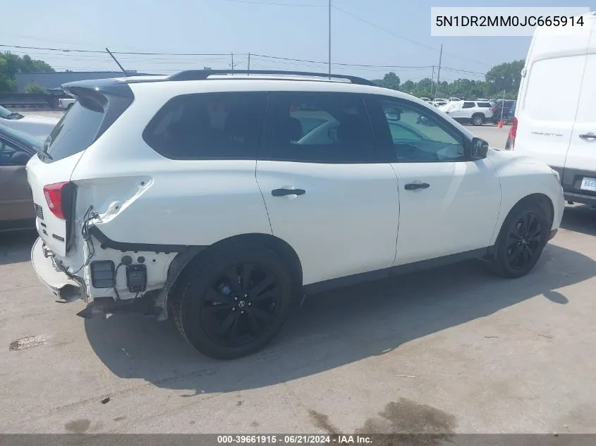 2018 Nissan Pathfinder Sl VIN: 5N1DR2MM0JC665914 Lot: 39661915