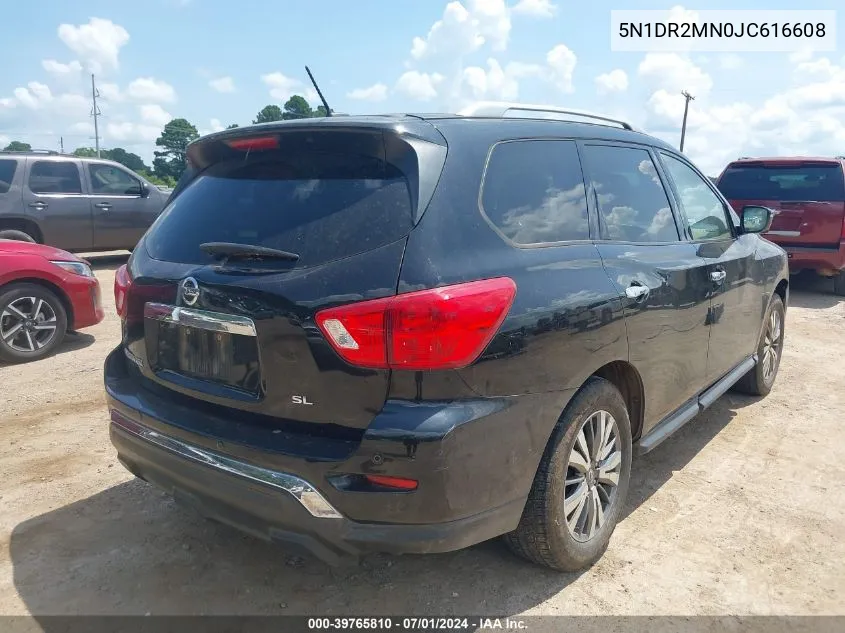 2018 Nissan Pathfinder Sl VIN: 5N1DR2MN0JC616608 Lot: 39765810