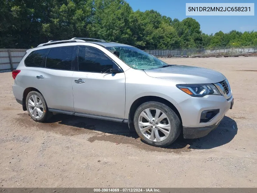 2018 Nissan Pathfinder Sl VIN: 5N1DR2MN2JC658231 Lot: 39814069