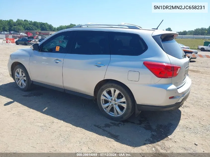 2018 Nissan Pathfinder Sl VIN: 5N1DR2MN2JC658231 Lot: 39814069