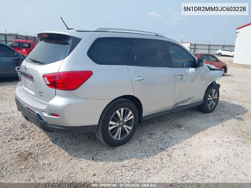 2018 Nissan Pathfinder Sv VIN: 5N1DR2MM3JC603228 Lot: 40355648