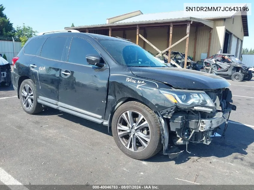 2018 Nissan Pathfinder Platinum VIN: 5N1DR2MM7JC643196 Lot: 40046783