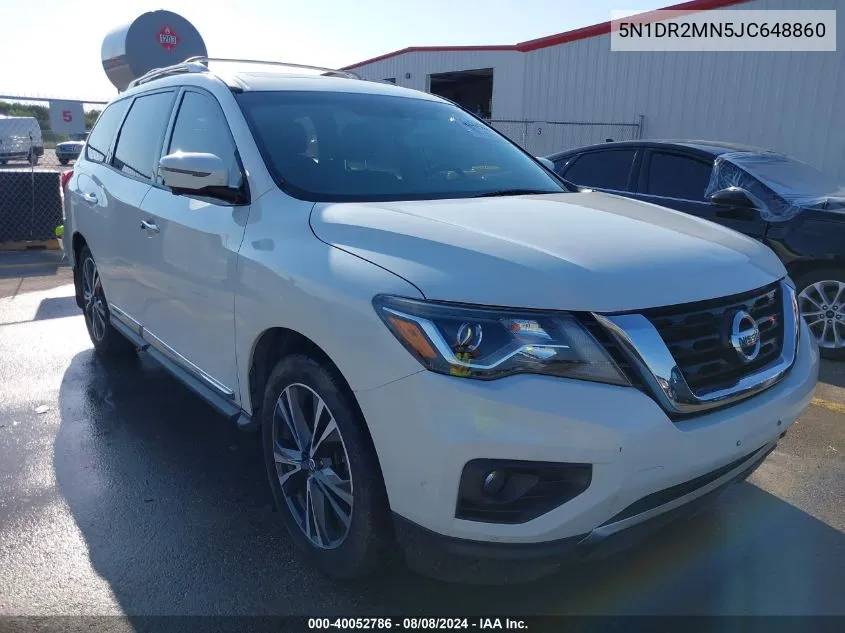 2018 Nissan Pathfinder Platinum VIN: 5N1DR2MN5JC648860 Lot: 40052786