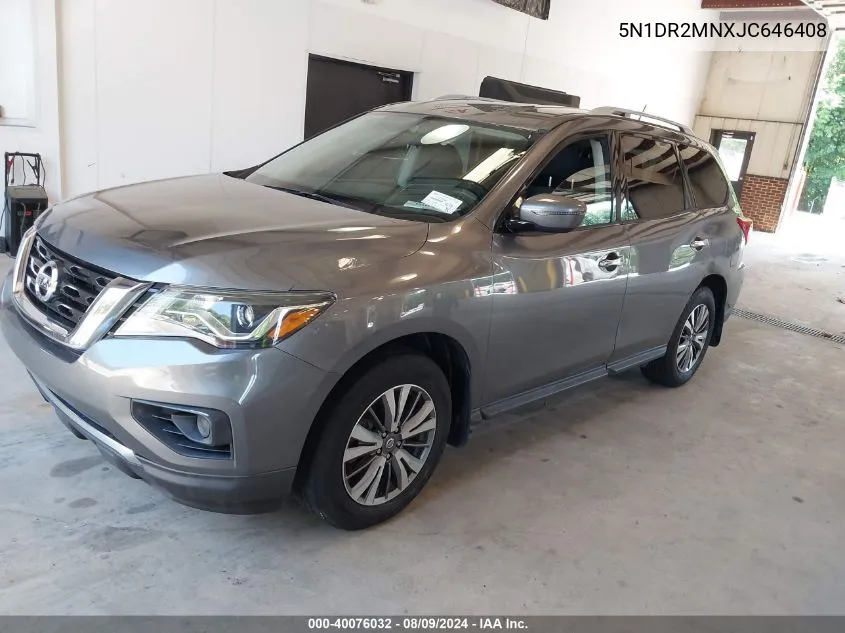 2018 Nissan Pathfinder S VIN: 5N1DR2MNXJC646408 Lot: 40076032