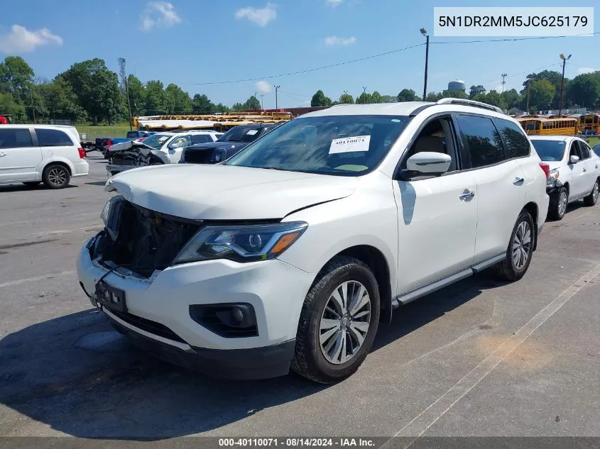 2018 Nissan Pathfinder Sl VIN: 5N1DR2MM5JC625179 Lot: 40110071