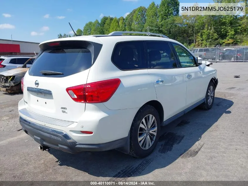 2018 Nissan Pathfinder Sl VIN: 5N1DR2MM5JC625179 Lot: 40110071