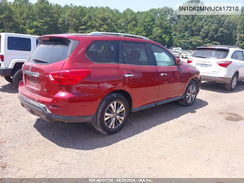 2018 Nissan Pathfinder Sv VIN: 5N1DR2MN9JC617210 Lot: 40131788