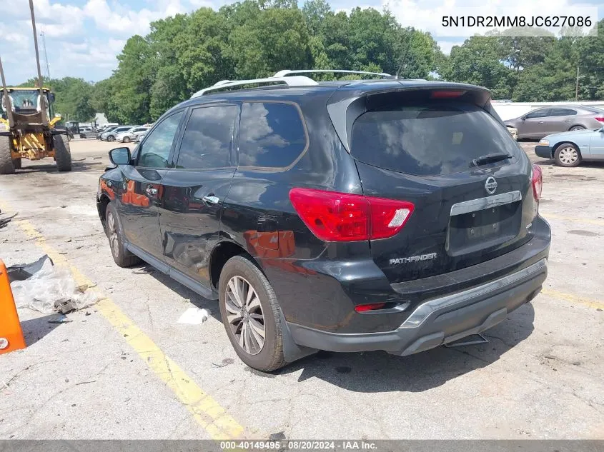 2018 Nissan Pathfinder S VIN: 5N1DR2MM8JC627086 Lot: 40149495