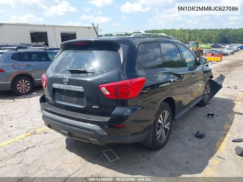 2018 Nissan Pathfinder S VIN: 5N1DR2MM8JC627086 Lot: 40149495