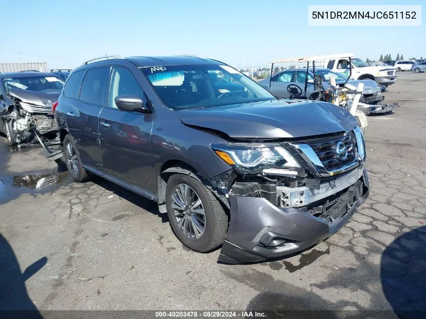 2018 Nissan Pathfinder S VIN: 5N1DR2MN4JC651152 Lot: 40203478