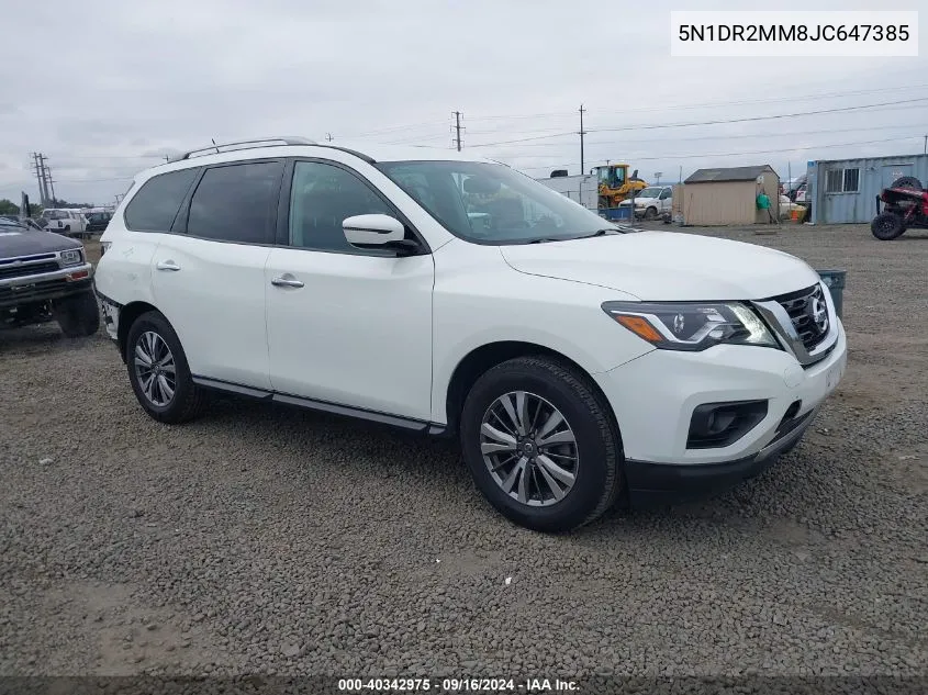 2018 Nissan Pathfinder S/Sv/Sl/Platinum VIN: 5N1DR2MM8JC647385 Lot: 40342975