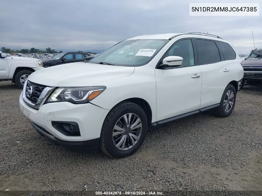 2018 Nissan Pathfinder S/Sv/Sl/Platinum VIN: 5N1DR2MM8JC647385 Lot: 40342975