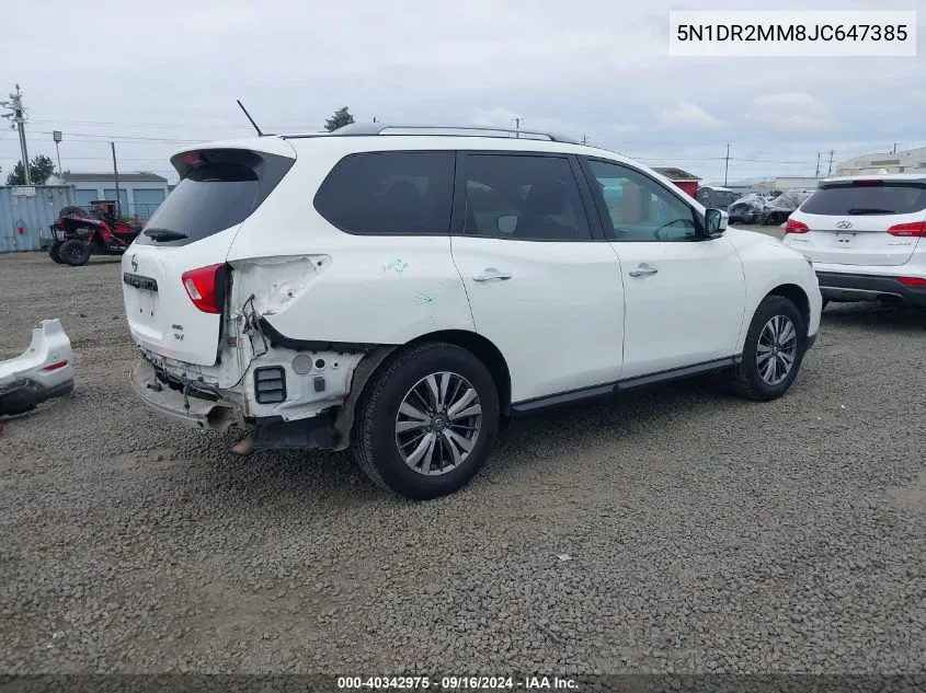 2018 Nissan Pathfinder Sv VIN: 5N1DR2MM8JC647385 Lot: 40342975