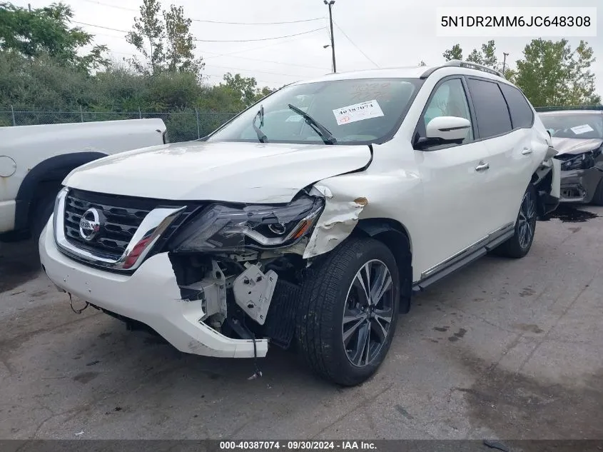 2018 Nissan Pathfinder S/Sv/Sl/Platinum VIN: 5N1DR2MM6JC648308 Lot: 40387074