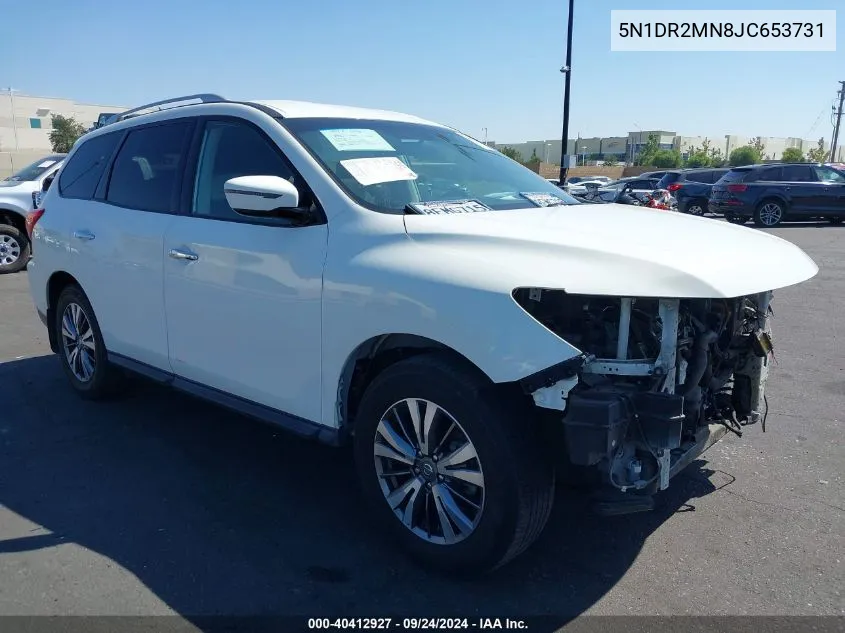 2018 Nissan Pathfinder S VIN: 5N1DR2MN8JC653731 Lot: 40412927