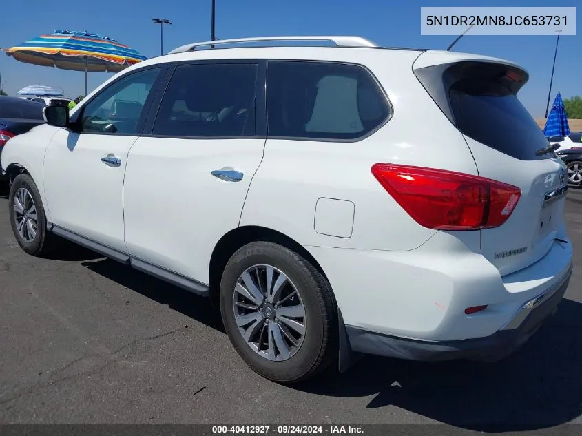 2018 Nissan Pathfinder S VIN: 5N1DR2MN8JC653731 Lot: 40412927