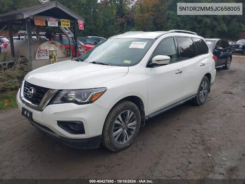 2018 Nissan Pathfinder S VIN: 5N1DR2MM5JC658005 Lot: 40427050