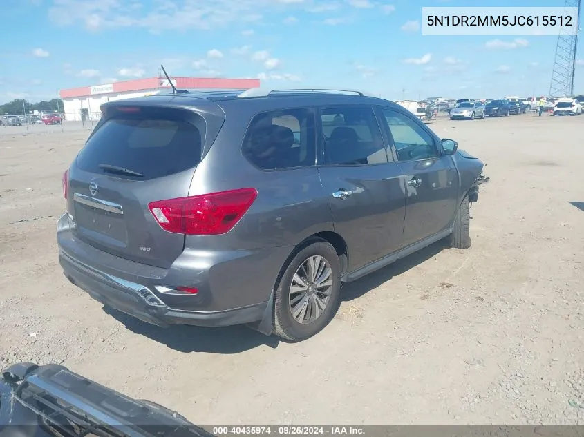 2018 Nissan Pathfinder S VIN: 5N1DR2MM5JC615512 Lot: 40435974